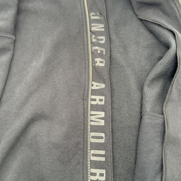 Armour Women's Black/Gray Full Zip Fleece Bomber Jacket - Picture 4 of 7